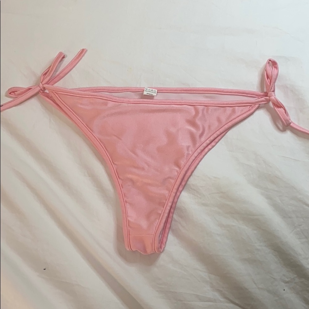 Satin baby pink bikini bottoms